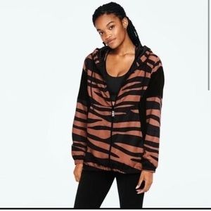 Pink anorak tan and black zebra 🦓 print coat